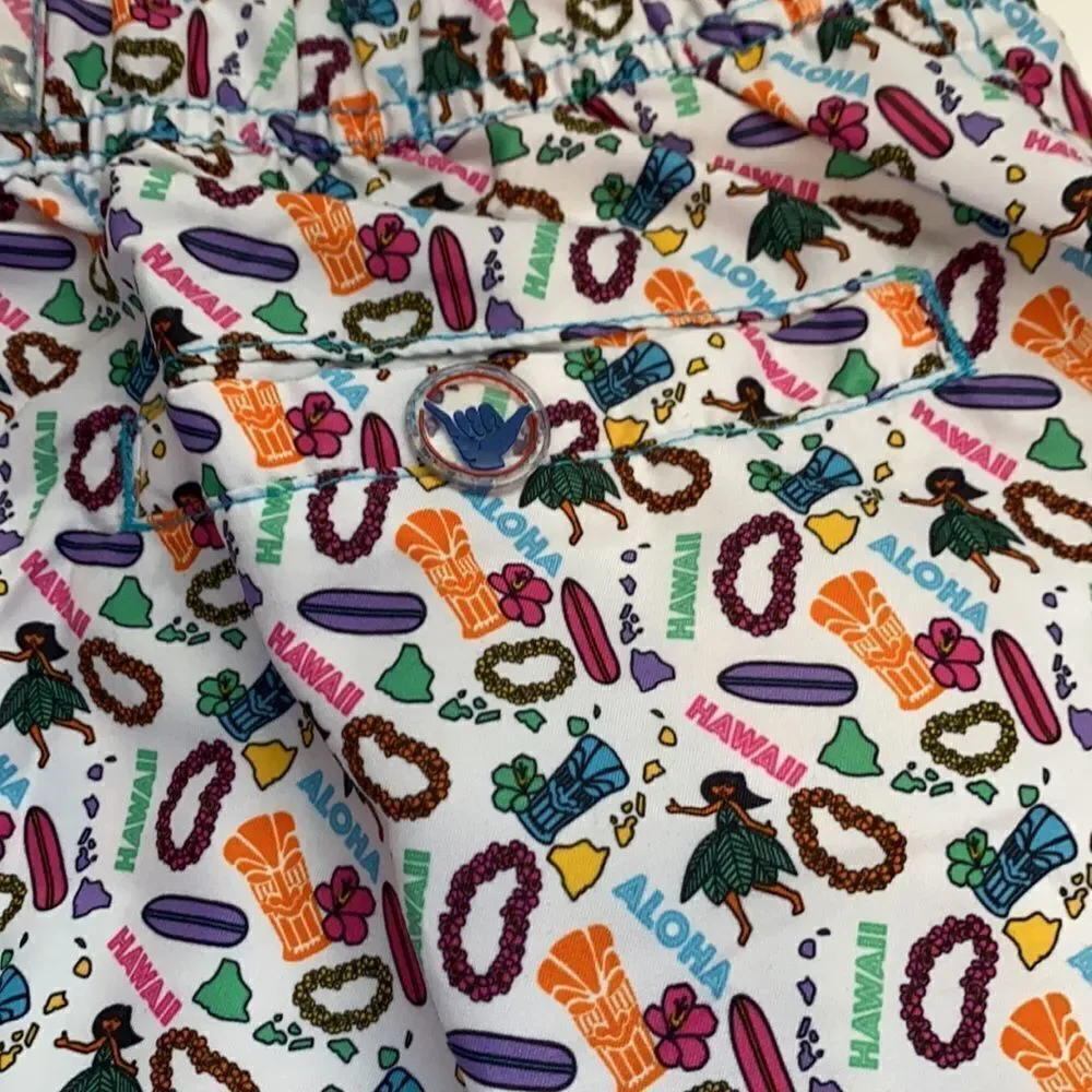 🔥Beach Bros micro hawaii white beach,pool short sz M New